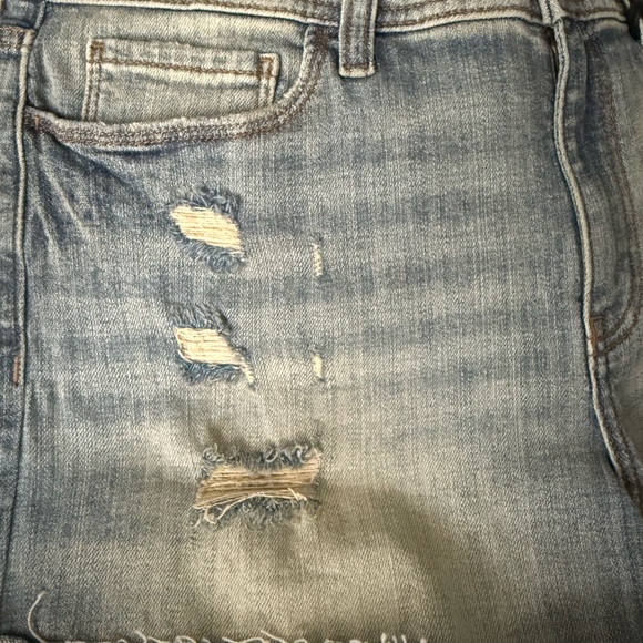 Studio Blue Distressed Faded Denim Shorts Size 29 Raw Hem - Picture 7 of 13